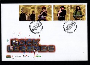 Ireland Sc 1435-1438 2002 Rock Musicians stamp set on FDC