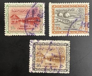 Saudi Arabia #221,223,333 Used - Type I (See Notes) c1960-1970) (SCV ~ $4.75)