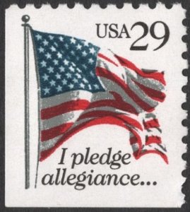 SC#2593 29¢ Flag Booklet Single (1992) MNH