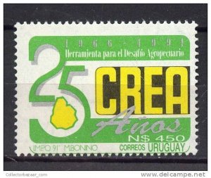 URUGUAY Sc#1390 MNH STAMP Agriculture organization Map - Agricultura mapa