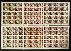 Grand Masters of Chess Central Africa 83 Imperf Full Set In Sheets Stamps-