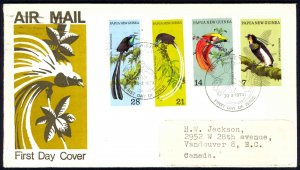 Papua New Guinea Sc# 365-368 FDC 1973 Birds of Paradise