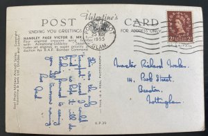 1955 Port Talbot England RPPC Postcard Cover To Beeston Handley Page Airplane 