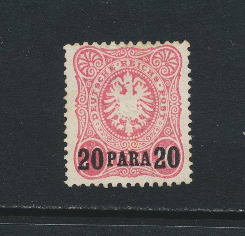 GERMAN OFFICES IN TURKEY 1884, 20p BRIGHT ROSE RED MLH Sc#2v Mi#2a (SEE BELOW)