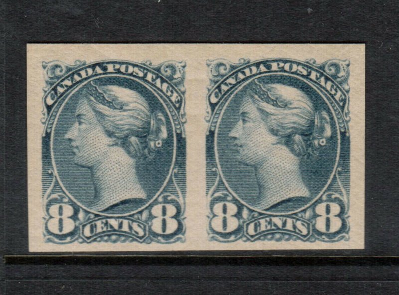 Canada #44d Extra Fine Never Hinged Imperf Pair - Light Vertical Gum Bend