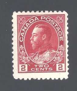 CANADA # 106vii MINT 2c RED CARMINE KGV ADMIRAL BS27878