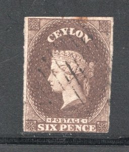 Ceylon #7        F/VF, Used, 6p brown, CV $700.00 .....  1290008