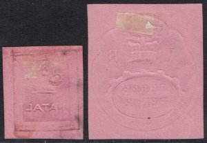 NATAL 1857 EMBOSSED 1D AND 3D REPRINTS NO GUM