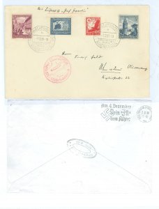 Germany B167-8/C47/C48 1938 Cover carried on the Graf Zeppelin (LZ130) Flight to the Sudetenland on December 2, 1938 to coincide