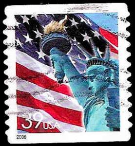 # 3980 USED FLAG AND STATUE OF LIBERTY