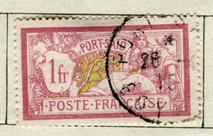 FRENCH PORT SAID; 1902 early Merson Type used hinged 1Fr. value