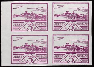 Jersey # N8,German Occupation, Reprint, Block of four, Mint NH