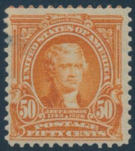 #$310 50c 1903 VF OG H WITH TINY THIN CV $400 AU739