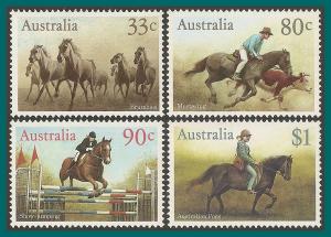 Australia 1986 Horses, MNH  984-987,SG1010-SG1013