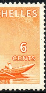 1938 Seychelles Sg 137 6c orange 'Screen Damage' Very Lightly Mounted Mint