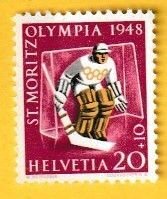 SWITZERLAND SCOTT#B172 1948 OLYMPICS - ICE HOCKEY - MNH