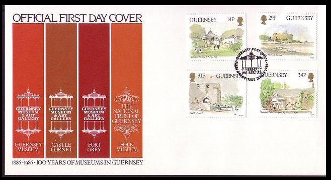 Guernsey Centenary of Guernsey Museums FDC SG#377-380