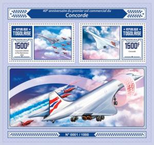 TOGO 2016 SHEET CONCORDE AVIATION PLANES tg16108b