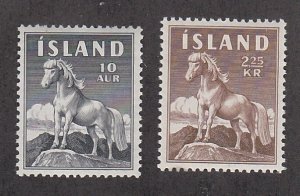 Iceland  # 311-312,  Icelandic Ponies, Mint Hinged, 1/3 Cat.