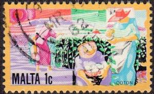 Malta 593 - Used - 1c Growing Cottons (1981)