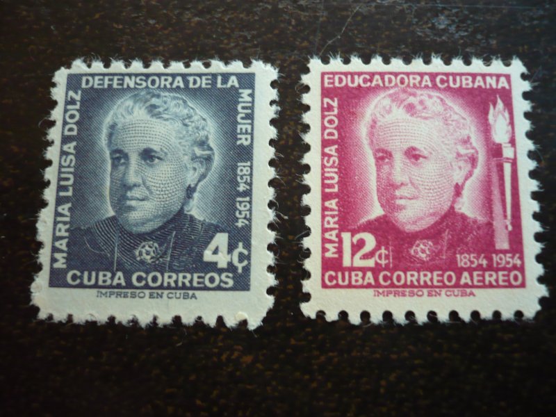 Stamps - Cuba - Scott#534,C108 - Mint Hinged Set of 2 Stamps