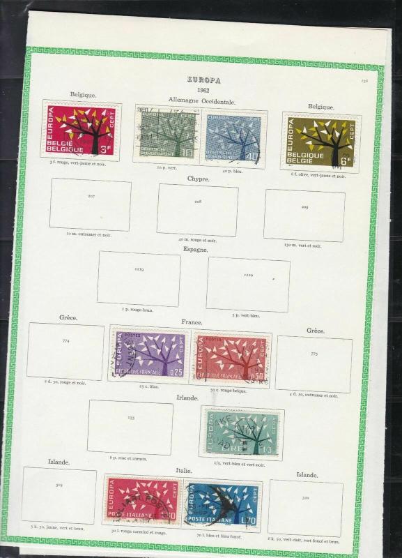 europa 1962 stamps page ref 18434