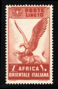 Italian Colonies, Italian East Africa #19 Cat$55, 1938 10L henna brown, never...