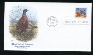 US 2283 25c Ring-necked Pheasant bklt single UA Fleetwood cachet FDC 