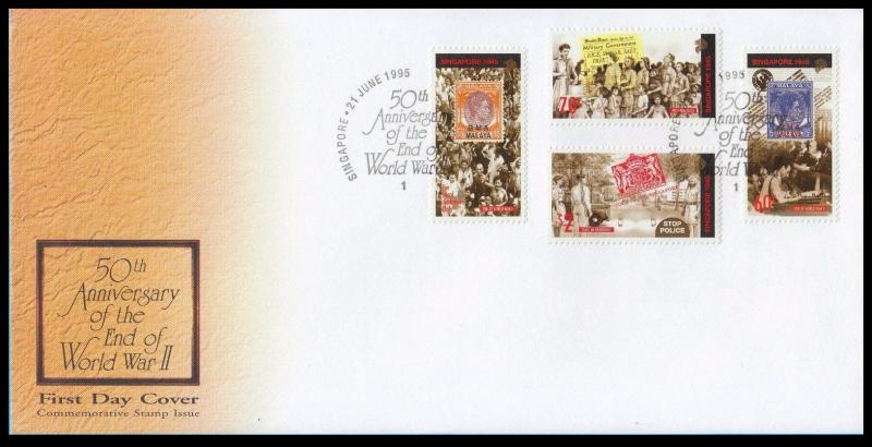SINGAPORE - 1995 50th anniversary of the end of WWII FDC