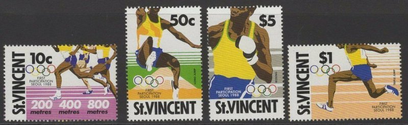 ST.VINCENT SG1153/6 1988 OLYMPIC GAMES MNH 