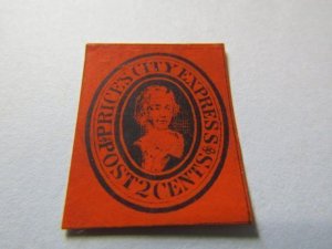 US Stamps Local Carrier-2c Price's City Express Post 1857, Scott #119L1,...