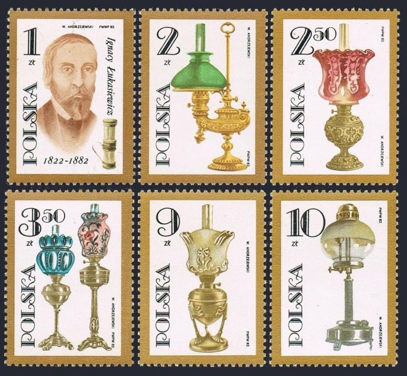 Poland 2508-2513,MNH.Michel 2799-2804. Ignacy Lukasiewicz.Oil lamps.1982.