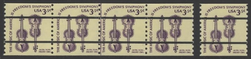 U.S. #1813a MNH Joint Line Pair of 4  3.5¢ Non-Profit Violins