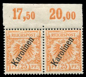 German Colonies, Caroline Islands #5 (Mi. 5IIa) Cat€360, 1900 25pf orange, ...