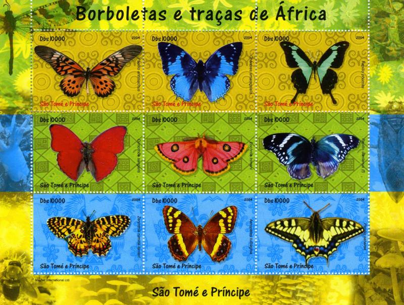 Sao Tome & Principe 2010 BUTTERFLIES Sheet Perforated Mint (NH)