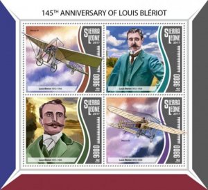 Sierra Leone - 2017 Louis Bleriot - 4 Stamp Sheet - SRL17804a