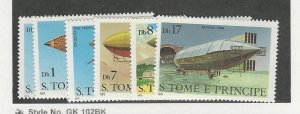 St. Thomas & Prince, Postage Stamp, #561-6 Mint NH, 1979 Airships