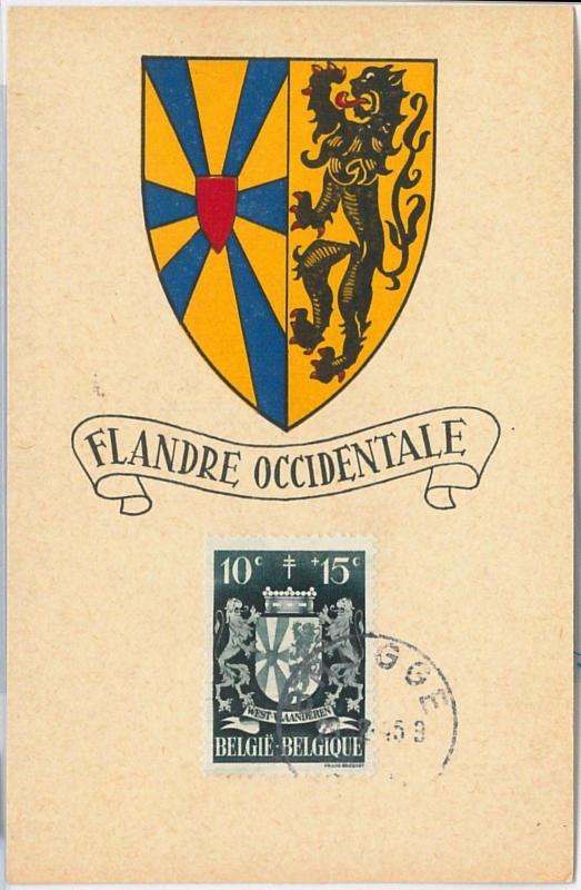 54592 -  BELGIUM - POSTAL HISTORY: MAXIMUM CARD - 1945  HERALDRY Lions