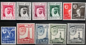 Qatar 1961 ,SC 26-36 MNH Set, Very Fine