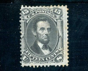 USAstamps Unused FVF US Serie of 1867 Lincoln Scott 98 OG MH F Grill +Cert