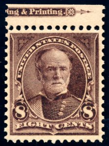 US 272 8c 1895 First Bureau William T. Sherman F-VF NH Bureau imprint single