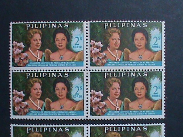 ​PHILIPPINES-1965-SC#931-4 VISIT OF PRINCESS BEATRIX-NETHERLANDS -MNH BLOCKS-