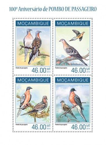 Passenger Pigeons Tauben Birds Vögel Animals Fauna Mozambique MNH stamp set