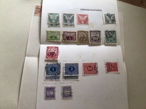 Czechoslovakia stamps on folded page  A11780