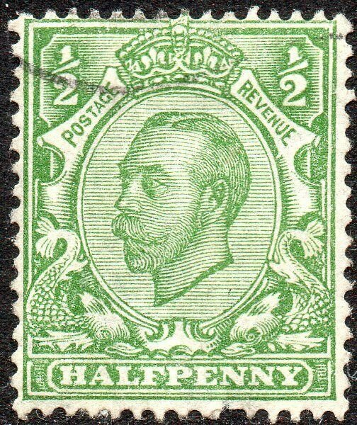 1912 Sg 348 N6/2 ½d Pale Green (T2, M Cypher, Die B) Fine Used