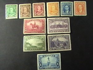 CANADA # 217-227--MINT NEVER/HINGED--**TONED GUM**--COMPLETE SET----1935