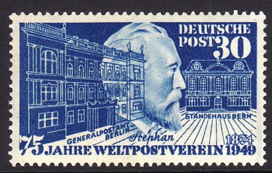 1949 Germany 75th Anniversary UPU Heinrich von Stephan 30p MNH Sc# 669 CV $52.50