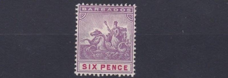 BARBADOS  1905    SG  141    6D    MAUVE & CARMINE    MH   CAT £45