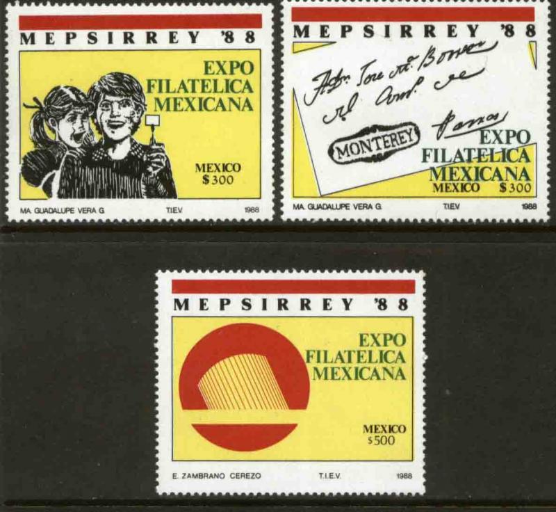 MEXICO 1545-1547 Mepsirrey'88 Exhibition and Convention MINT, NH. VF.