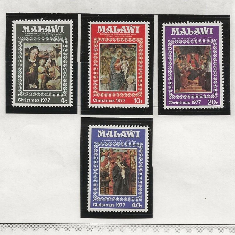 MALAWI Sc 311-14+314a NH issue of 1977 - ART - CHRISTMAS